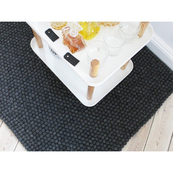 Antracīta pelēks vilnas bumbiņu paklājs Wooldot Ball Rugs, 120 x 180 cm-image-1