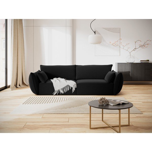 Melns samta dīvāns 208 cm Vanda – Mazzini Sofas-image-1