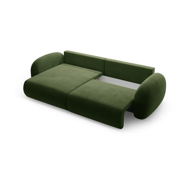 Zaļš samta salokāms/ar uzglabāšanas vietu stūra dīvāns Tonale – Cosmopolitan Design-image-3