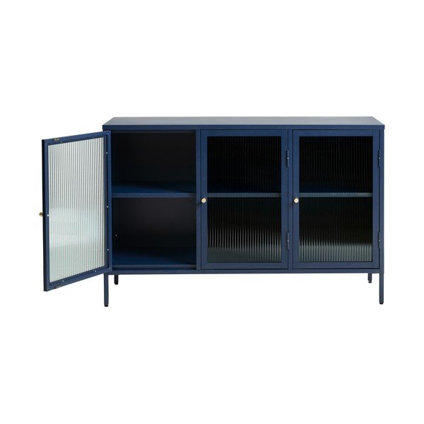 Zila metāla vitrīna Unique Furniture Bronco, augstums 85 cm-image-3