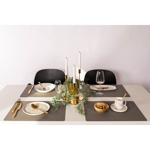 Pelēks un bēšs pārstrādātas ādas paliktnis ZicZac Titane, 33 x 45 cm-image-2