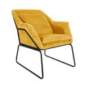 Dzeltens velveta krēsls Leitmotiv Glam