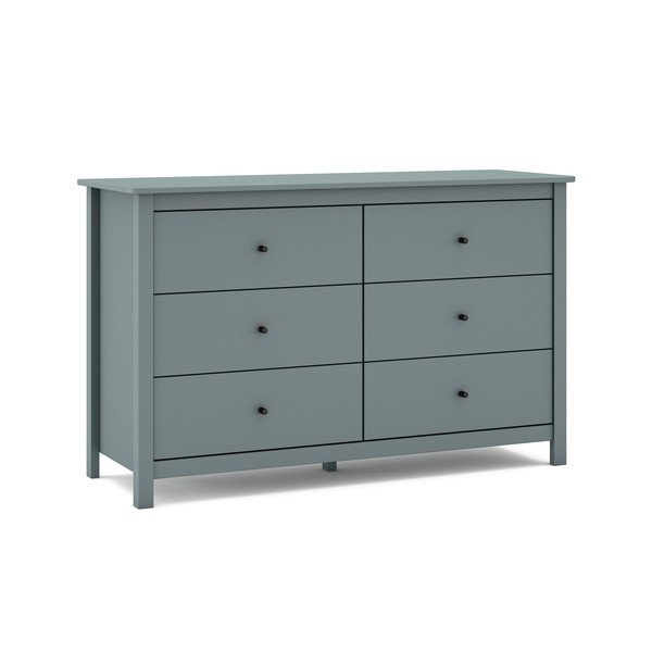 Dūmakaini zaļa priedes masīvkoka kumode 130x80x45 cm Misti – Marckeric-image-1