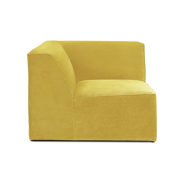 Dzeltens velveta dīvāna stūra modulis Scandic Sting