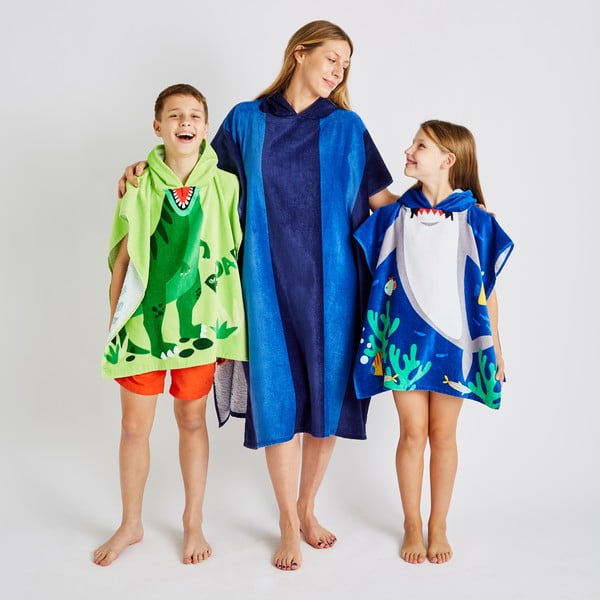 Zils kokvilnas pončo Stripe – Catherine Lansfield-image-4