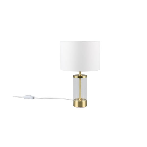 Zelta krāsas galda lampa ar auduma abažūru (augstums 33,5 cm) Grazia – Reality-image-2