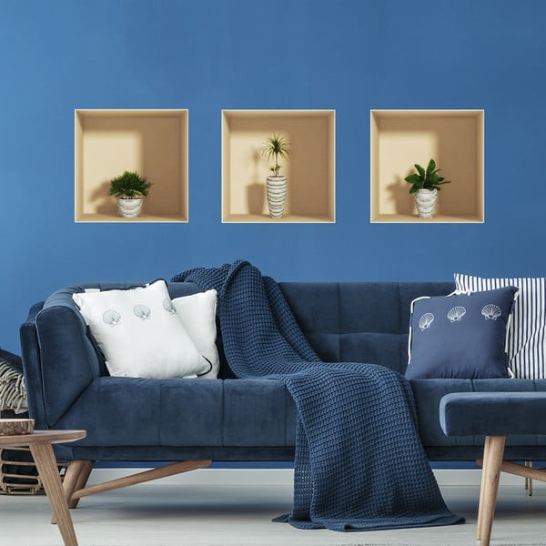 3 uzlīmju komplekts ar 3D efektu Ambiance Palms-image-3