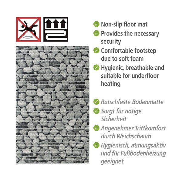 Pelēks plastmasas vannas istabas paklājs 50x80 cm Sassi – Wenko-image-4