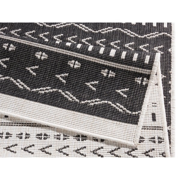 Melns un krēmkrāsas āra paklājs NORTHRUGS Kuba, 290 x 200 cm-image-1