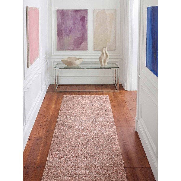 Dūmakaini rozā ar rokām darināts buklē celiņa paklājs 80x200 cm Notting Hill Portobello – Ted Baker-image-1