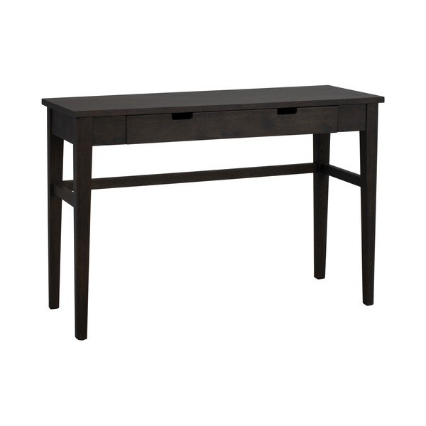 Tumša dabīga toņa konsoles galds ar ozolkoka imitācijas galda virsmu 40x110 cm Garrison – Rowico