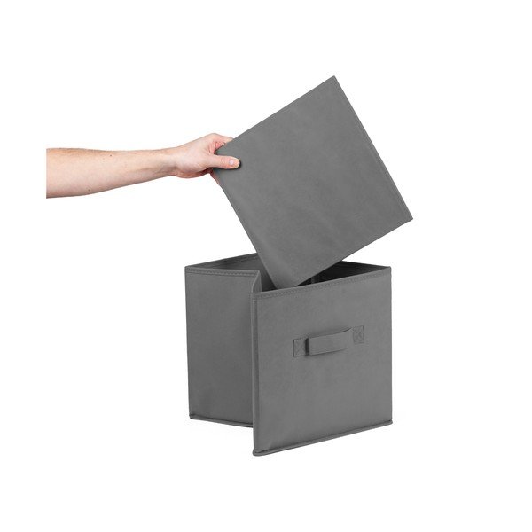 Tumši pelēka plastmasas uzglabāšanas kaste 31x31x31 cm – Compactor-image-3