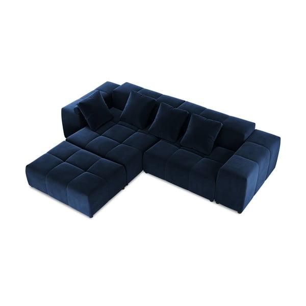 Zils samta stūra dīvāns (maināms stūris) Rome Velvet – Cosmopolitan Design -image-3