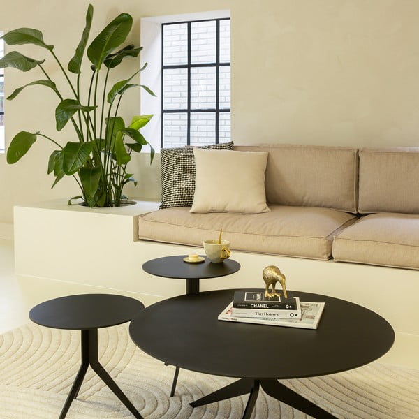 Melns metāla apaļš žurnālgaldiņš ø 78 cm Daley – Spinder Design-image-2