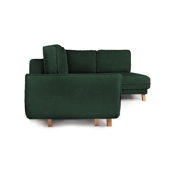 Tumši zaļš velveta salokāms/ar uzglabāšanas vietu stūra dīvāns (ar labo stūri/L veida) Tori – Bonami Selection-image-4