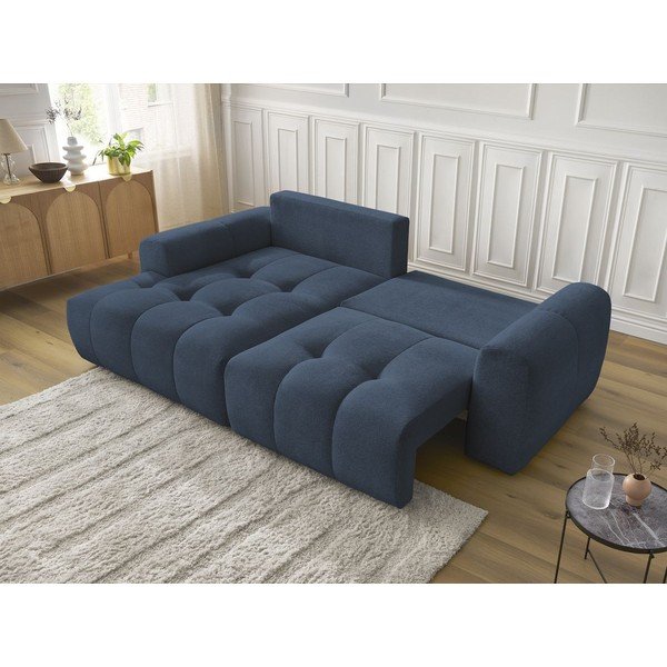 Zils salokāms stūra dīvāns no šenila auduma ar uzglabāšanas vietu  (ar kreiso stūri/ar zvilni) Roxelane – Bobochic Paris-image-4