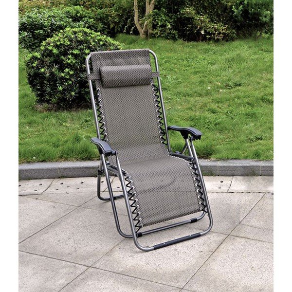 Pelēks metāla dārza atpūtas krēsls Luna – Garden Pleasure-image-1