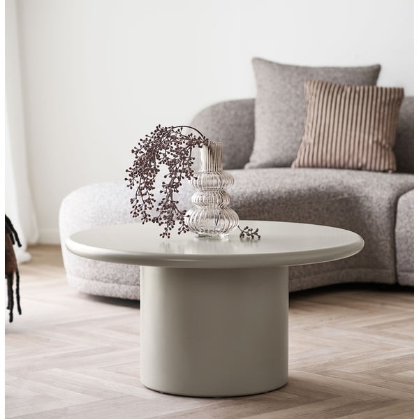 Krēmkrāsas apaļš žurnālgaldiņš ø 80 cm Nagano – House Nordic-image-1