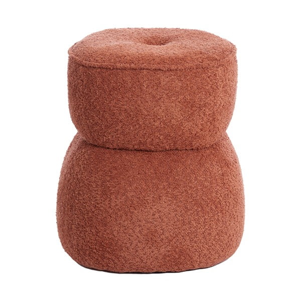 Oranžs pufs no buklē auduma Leyla – Light & Living