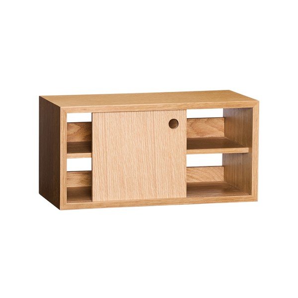 Dabīga toņa sienas plaukts ar ozolkoka imitāciju 40 cm Slide – Hübsch-image-2