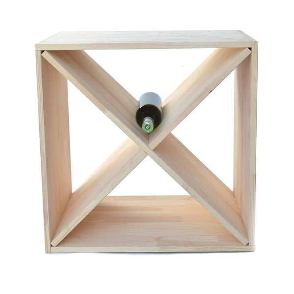 Dabīga toņa priedes masīvkoka vīna plaukts 24 pudelēm – Bonami Essentials-image-2