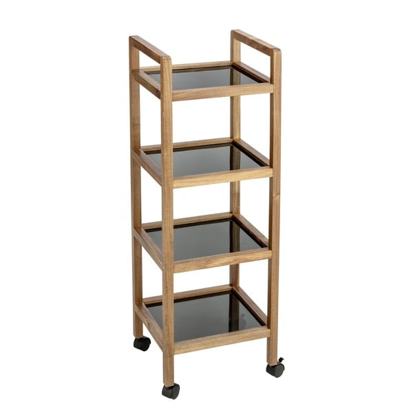 Melns/dabīga toņa akācijas masīvkoka vannas istabas plaukts 35x101,5 cm Fondi – Wenko