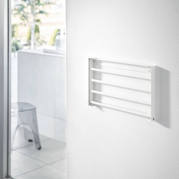 Matēti balts tērauda sienas vannas istabas plaukts Tower – YAMAZAKI-image-3