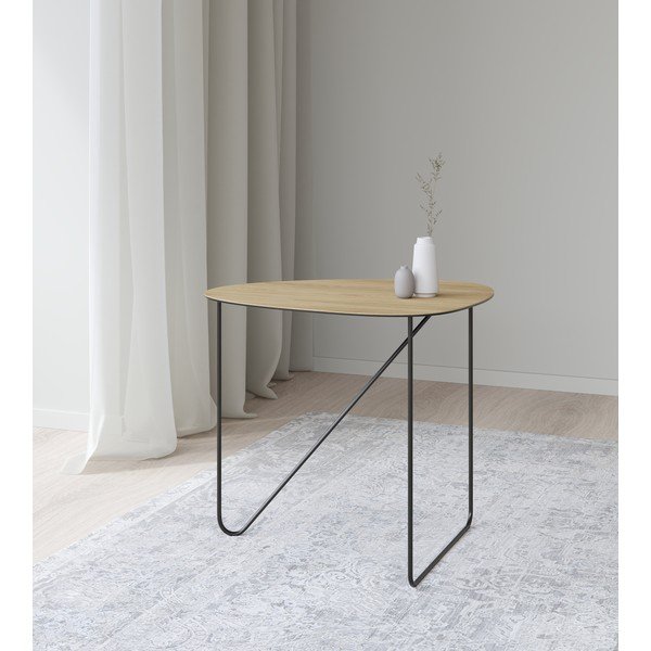Dabīga toņa metāla žurnālgaldiņš 44x50 cm Curve L Wood – LIND DNA-image-1