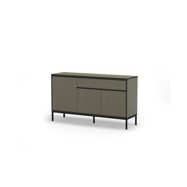 Tumši zaļa zema kumode 140x80 cm Lorenza – Marckeric-image-3