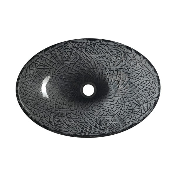 Melna stikla izlietne 50x36 cm Purus – Sapho-image-2