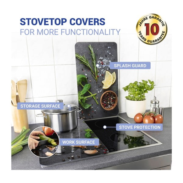 Pelēkas stikla aizsargplāksnes plītij (2 gab.) Wenko Universal Herbs-image-4