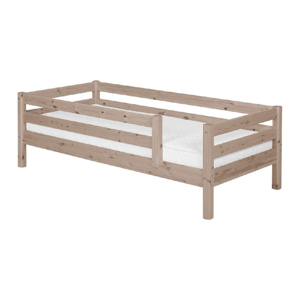 Brūna bērnu gulta no priedes koka ar 3/4 līstēm Flexa Classic, 90 x 200 cm