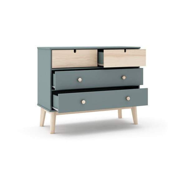 Dūmakaini zaļa bērnu kumode 100x81x40 cm Estefania – Marckeric-image-3