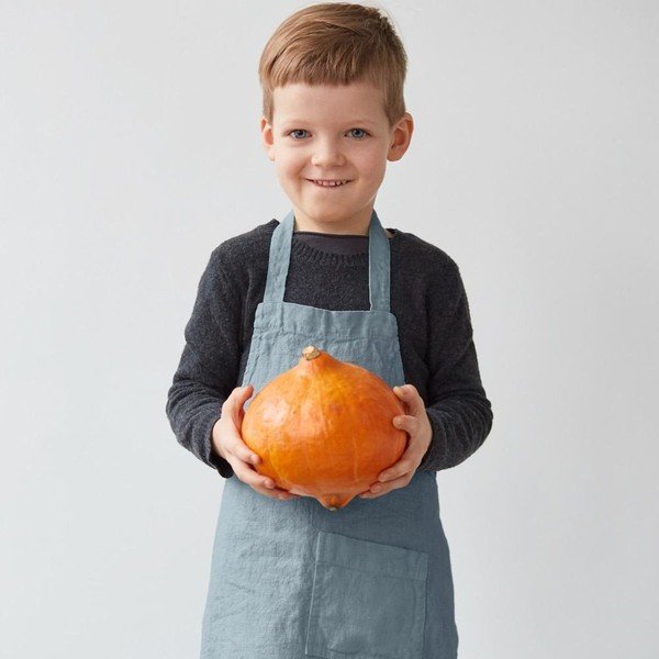 Zils lina priekšauts bērniem Linen Tales Regular, 67 x 57 cm-image-2