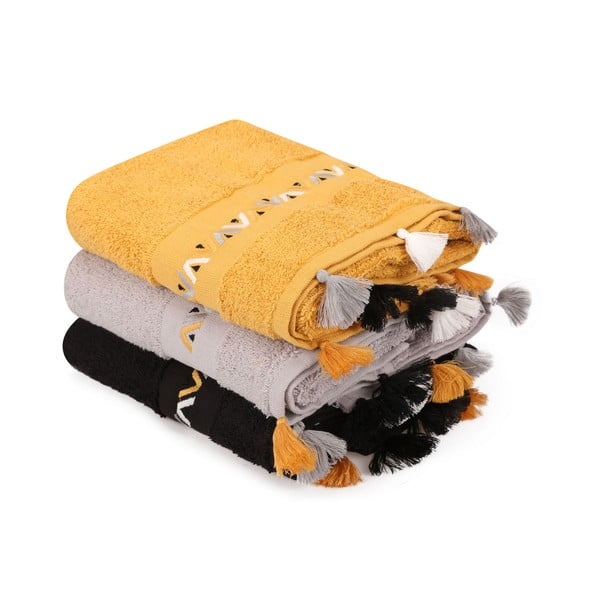 Frotē kokvilnas dvieļi (3 gab.) 50x90 cm Asorti – Foutastic