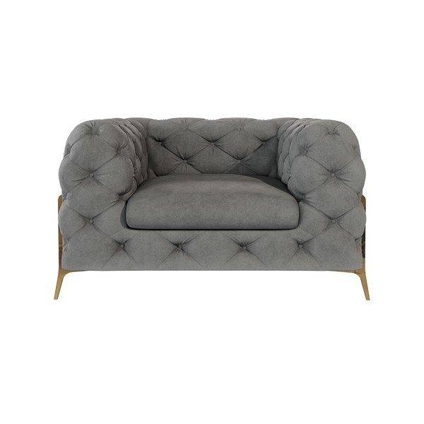 Pelēks samta atpūtas krēsls Chelsea Bis – Ropez-image-2