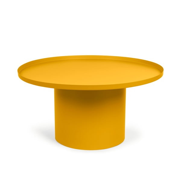 Sinepju dzeltens metāla apaļš žurnālgaldiņš ø 72 cm Fleksa – Kave Home