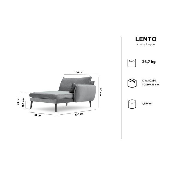 Dzeltens samta zvilnis ar melnām kājām Kooko Home Lento, labais stūris-image-4