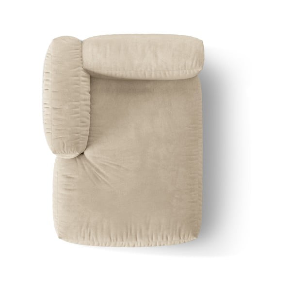 Bēša samta modulārā dīvāna daļa (ar kreiso stūri) Martina – Micadoni -image-3