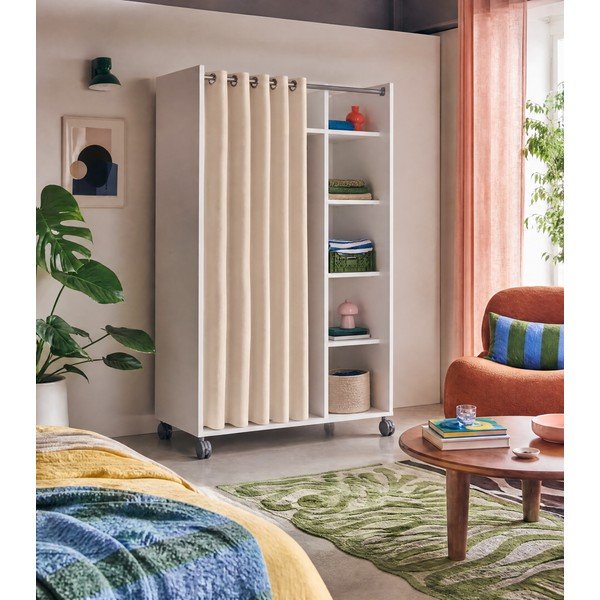 Balts/bēšs drēbju skapis 100x160 cm Kit – Tvilum-image-1