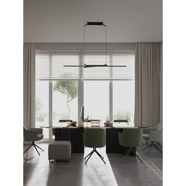 Matēti melna alumīnija LED piekaramā lampa ar regulējamu spilgtumu Akro – Nova Luce-image-1
