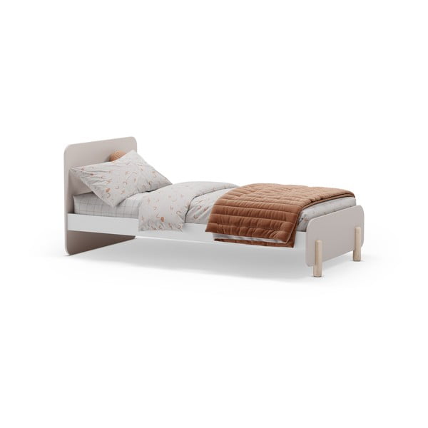 Krēmkrāsas priedes masīvkoka bērnu gulta 90x190 cm Nora – Marckeric-image-3