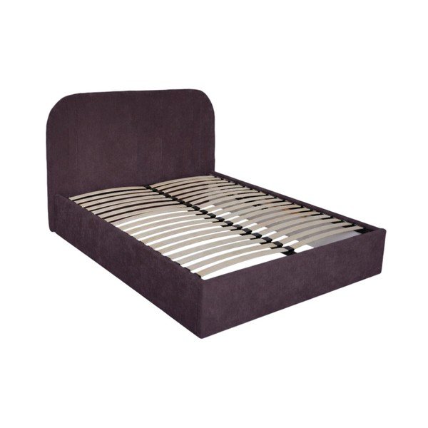 Violeta polsterēta divvietīga gulta ar veļas kasti ar redelēm 160x200 cm Sidney – Bobochic Paris