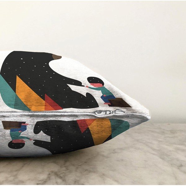 Spilvendrāna ar kokvilnas maisījumu Minimalist Cushion Covers Bear, 55 x 55 cm-image-1