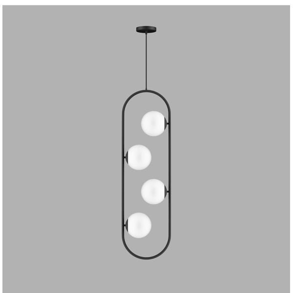 Melna piekaramā lampa ar stikla abažūru Club – Squid Lighting-image-1