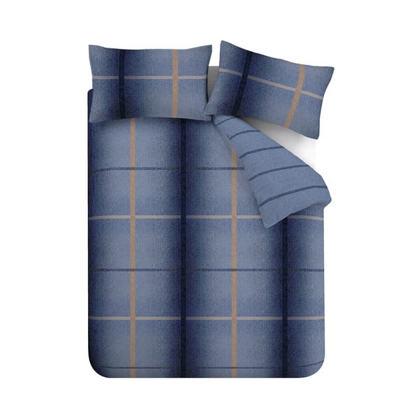 Tumši zila vienvietīga flaneļa gultas veļa 135x200 cm Melrose – Catherine Lansfield