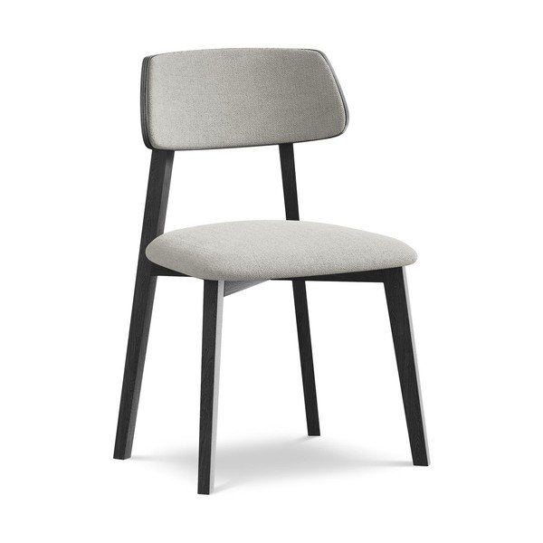 Gaiši pelēks masīvkoka pusdienu krēsls Niu – Makamii