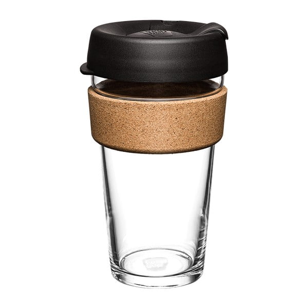 Melna/brūna ceļojumu krūze 454 ml Brew Cork Black L – KeepCup