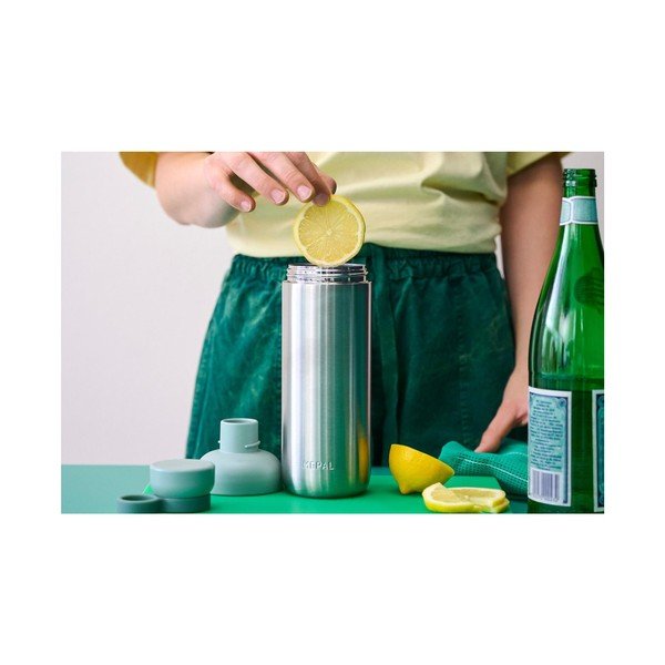 Sudraba krāsas/salvijas zaļa nerūsējošā tērauda pudele 500 ml Vita – Mepal-image-3