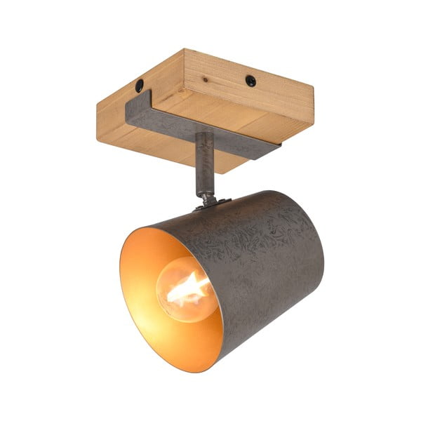 Tumši pelēka/dabīga toņa prožektora tipa lampa Bell – Trio-image-4